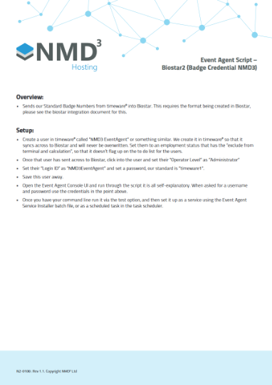 Biostar2 (Badge Credential NMD3)